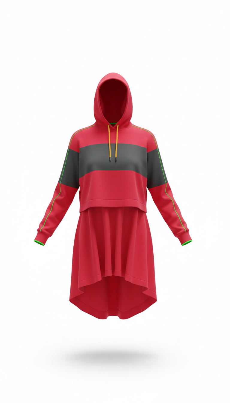 Pulse Red cropped hoodie